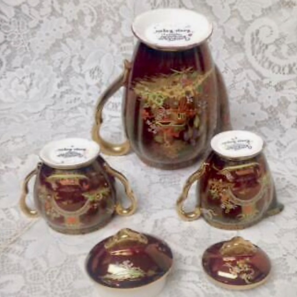 Vintage, Carlton Ware, Variant Polychrome Willow, 13pc Tea Set for 4 - Picture 5 of 8